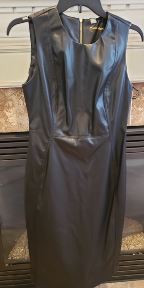 Calvin Klein Sleeveless Faux Leather Dress (NWT!) - Picture 4 of 12